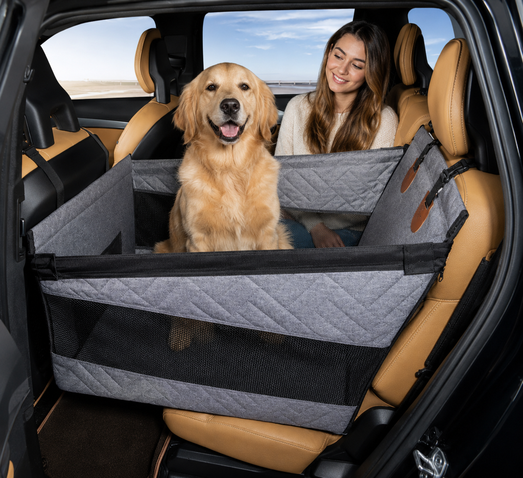 PawTerminal Backseat Dog Hammock with Mesh Window