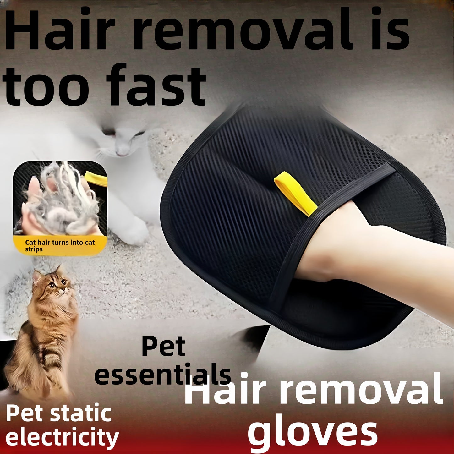 Pet Static Hair Removal Grooming Glove