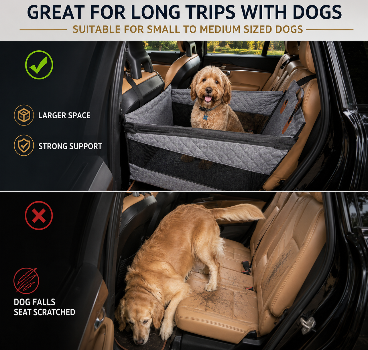 PawTerminal Backseat Dog Hammock with Mesh Window