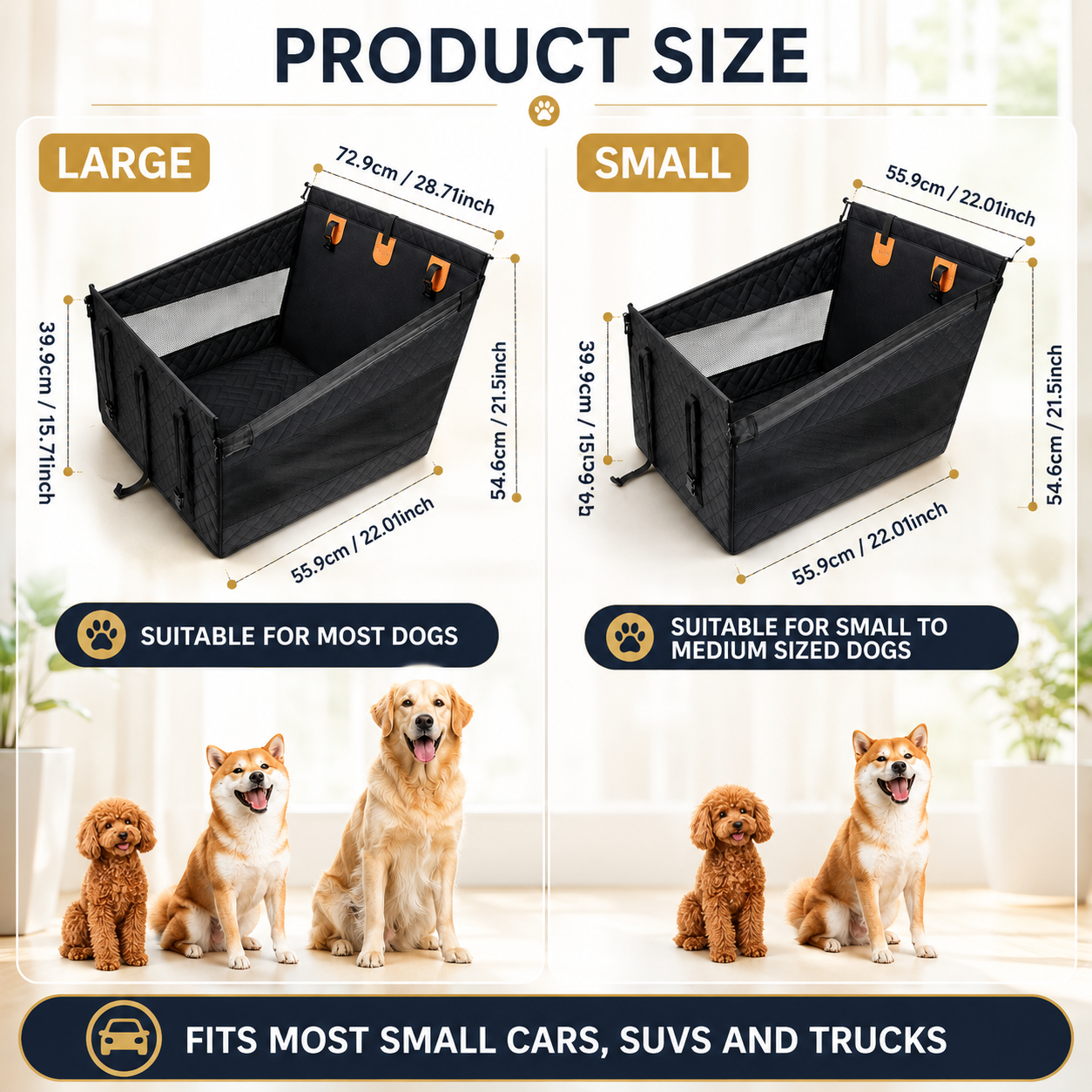 PawTerminal Backseat Dog Hammock with Mesh Window
