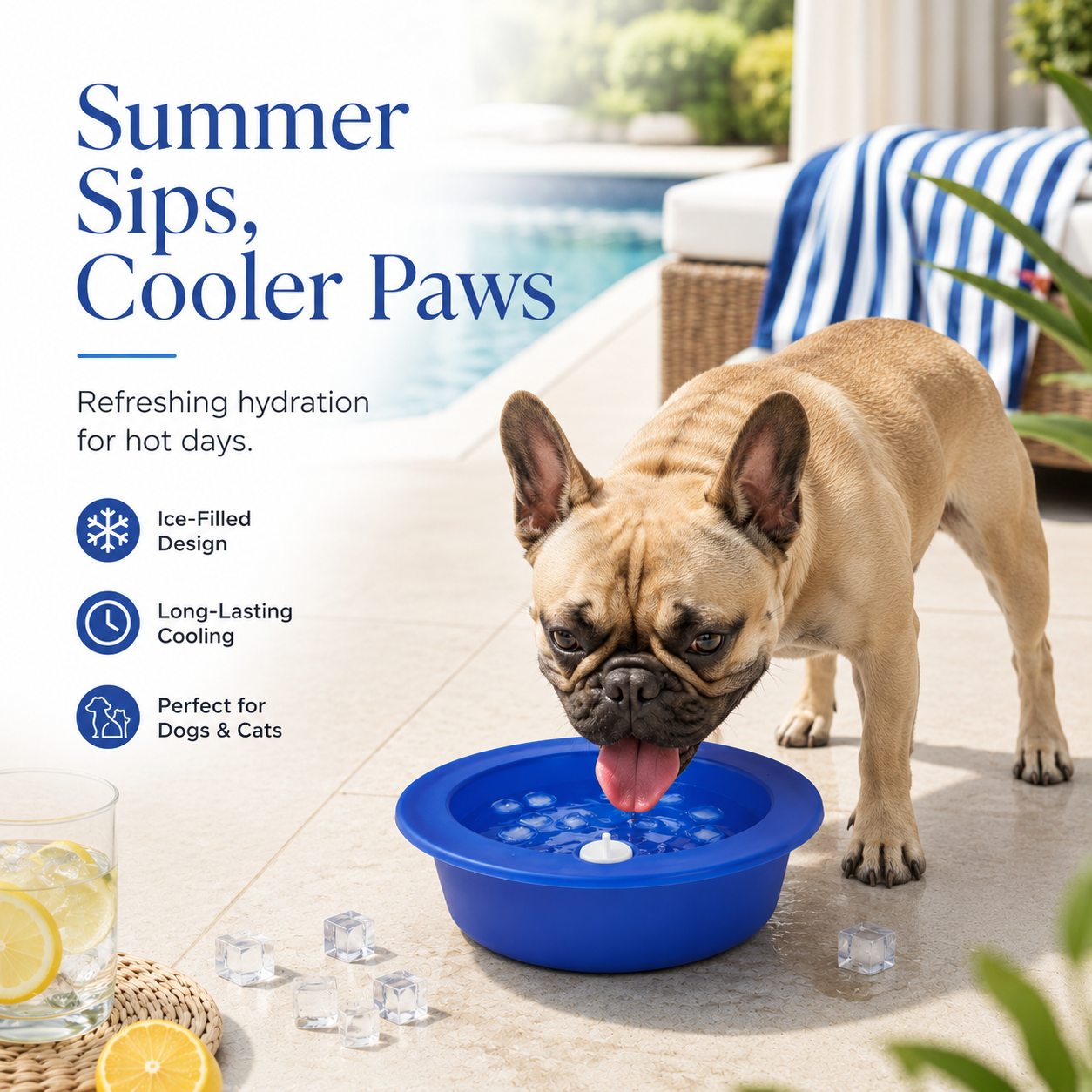 FrostSip Pet Water Bowl