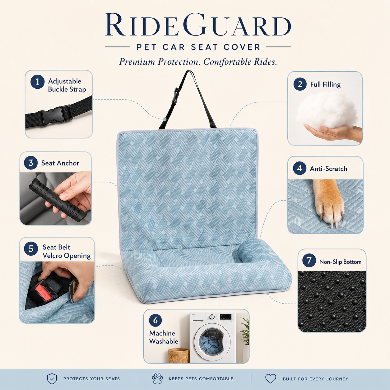 RideGuard Pet Car Seat Cover