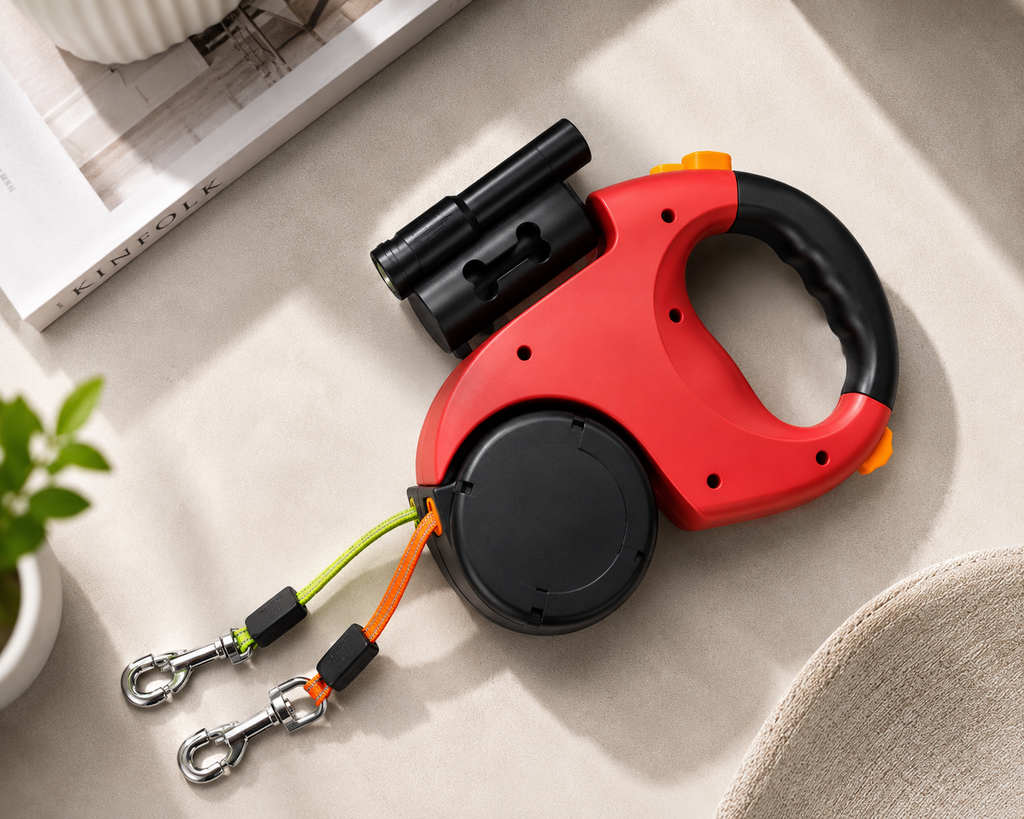 DuoWalk-Automatic Retractable Dual Dog Leash