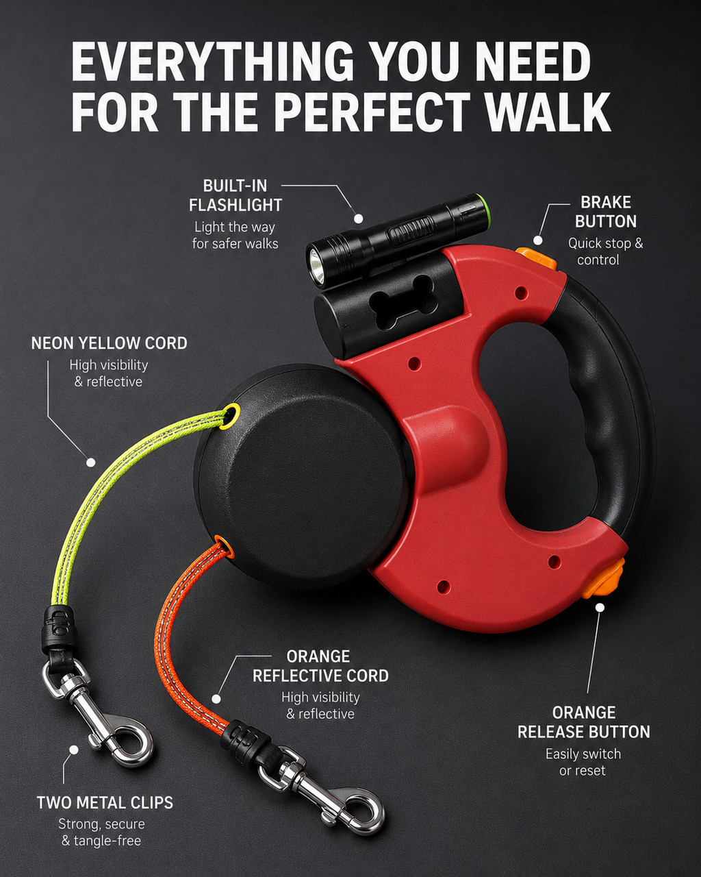 DuoWalk-Automatic Retractable Dual Dog Leash