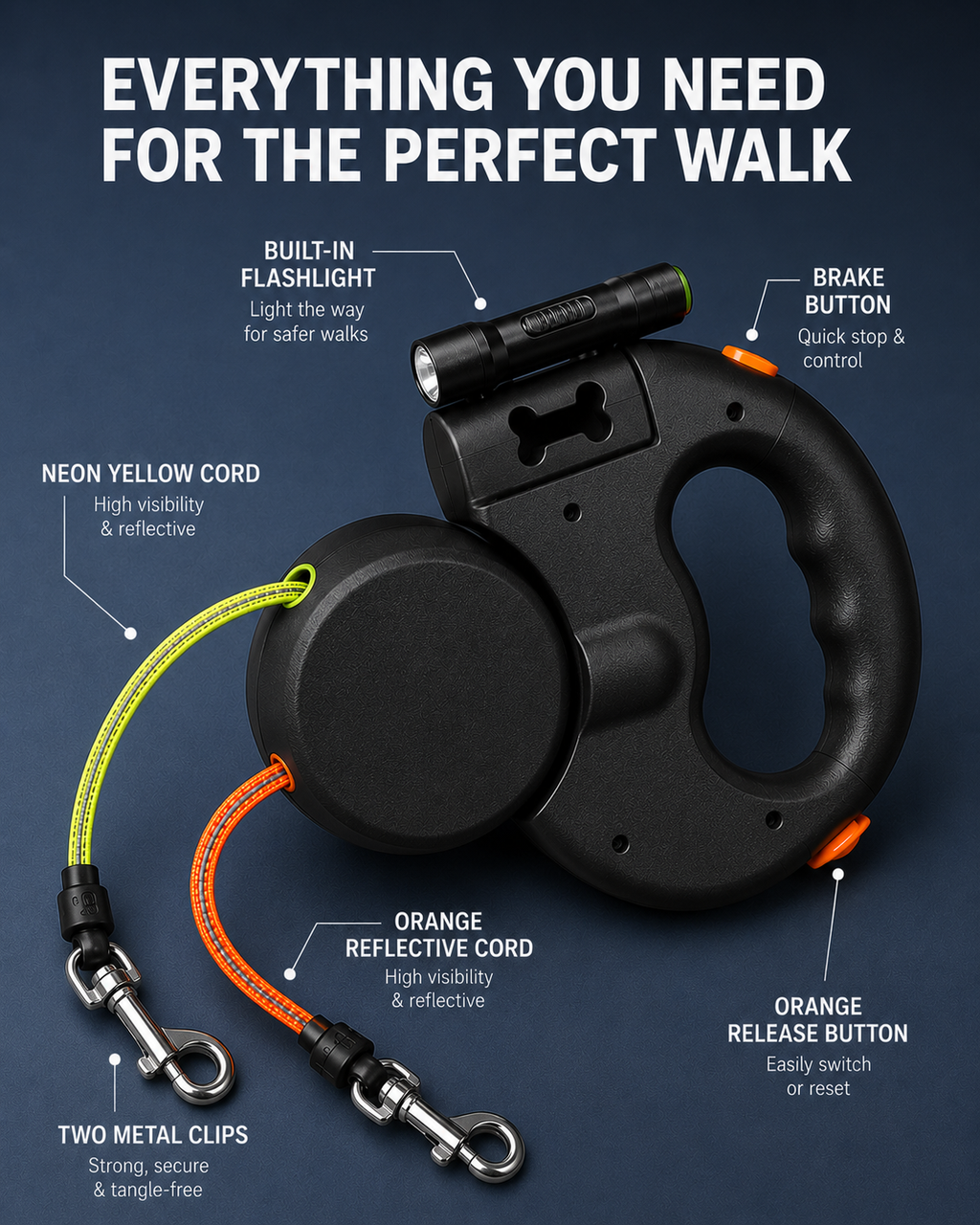 DuoWalk-Automatic Retractable Dual Dog Leash