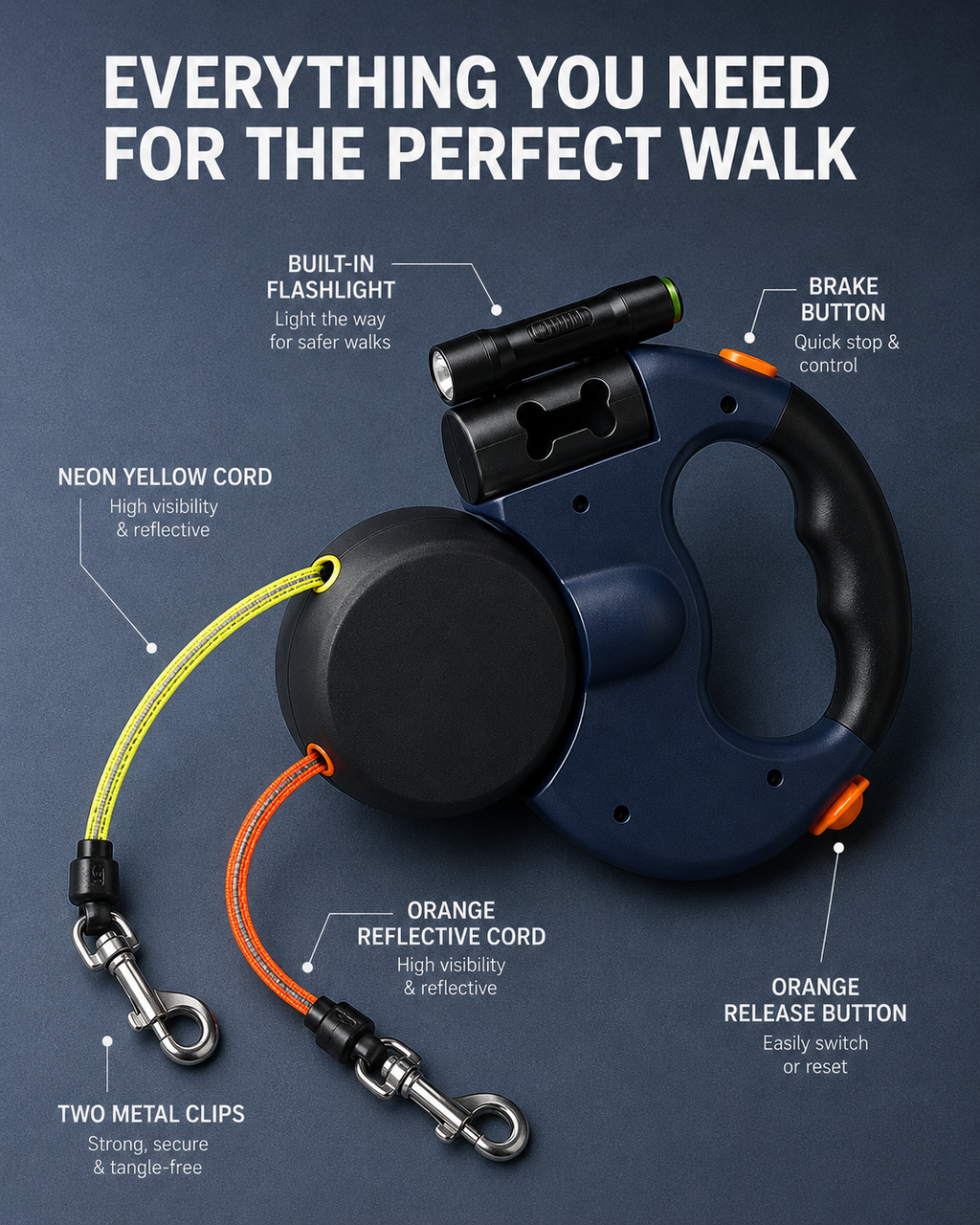 DuoWalk-Automatic Retractable Dual Dog Leash