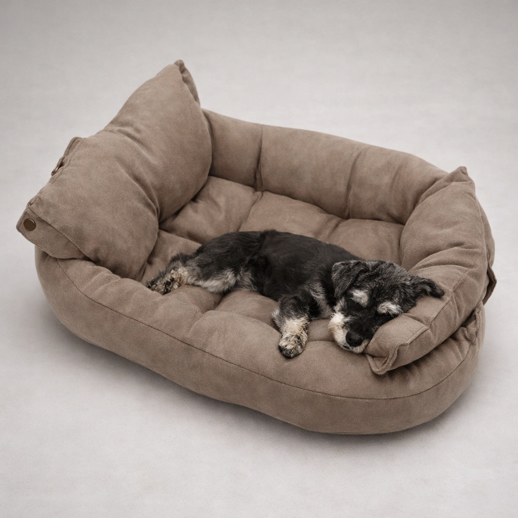 FlexiNest 3-in-1 Pet Bed – Convertible Dog & Cat Sofa Bed, Warm Plush Washable Cushion