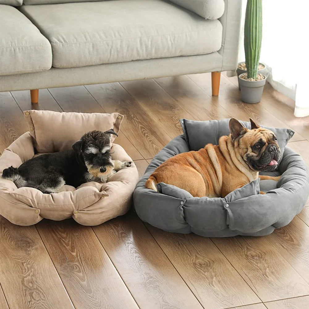 FlexiNest 3-in-1 Pet Bed – Convertible Dog & Cat Sofa Bed, Warm Plush Washable Cushion