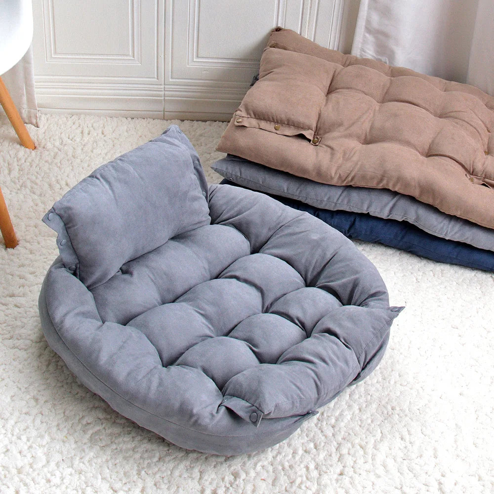 FlexiNest 3-in-1 Pet Bed – Convertible Dog & Cat Sofa Bed, Warm Plush Washable Cushion
