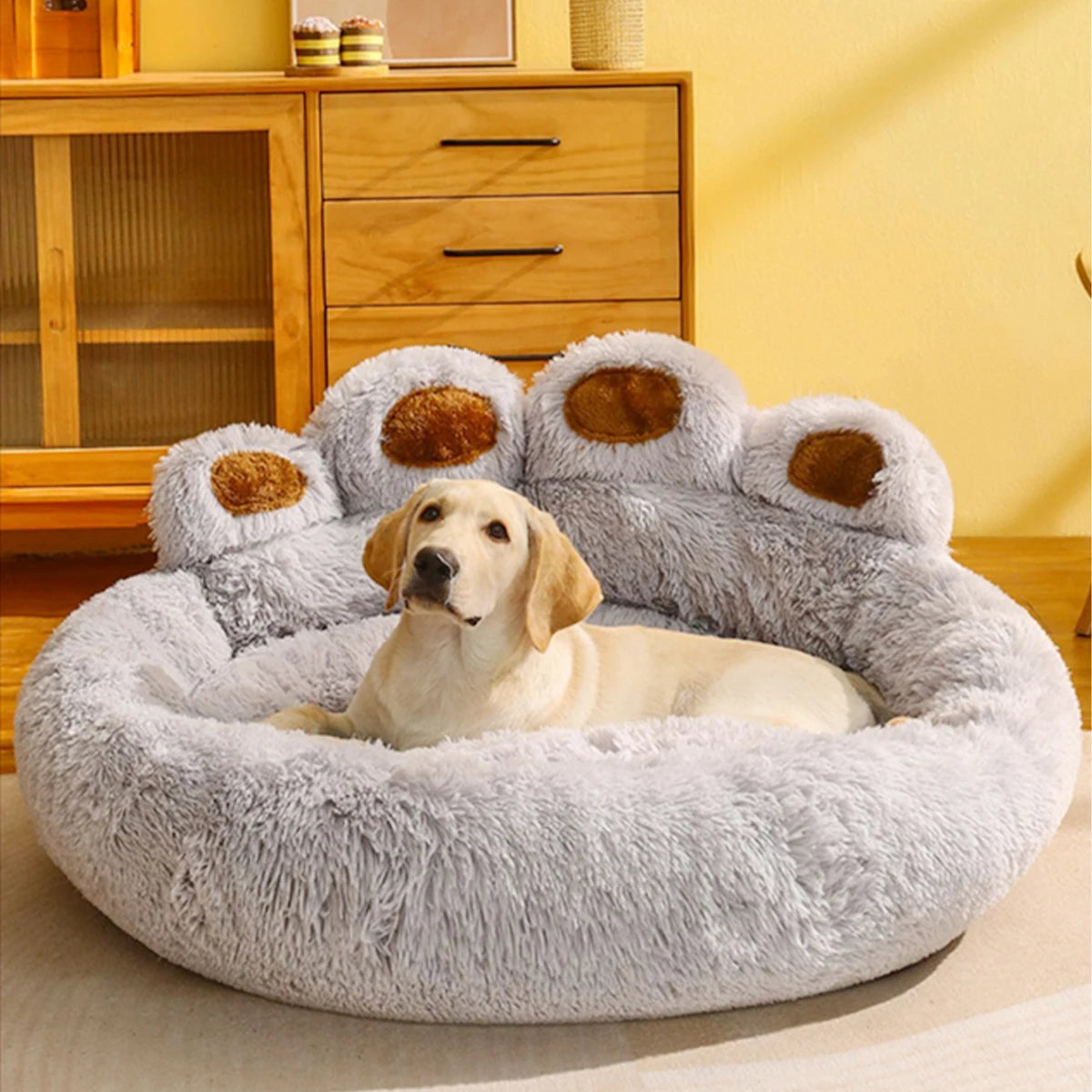 PawHug Calming Dog Bed – Ultra Soft Paw Shaped Comfort Bed