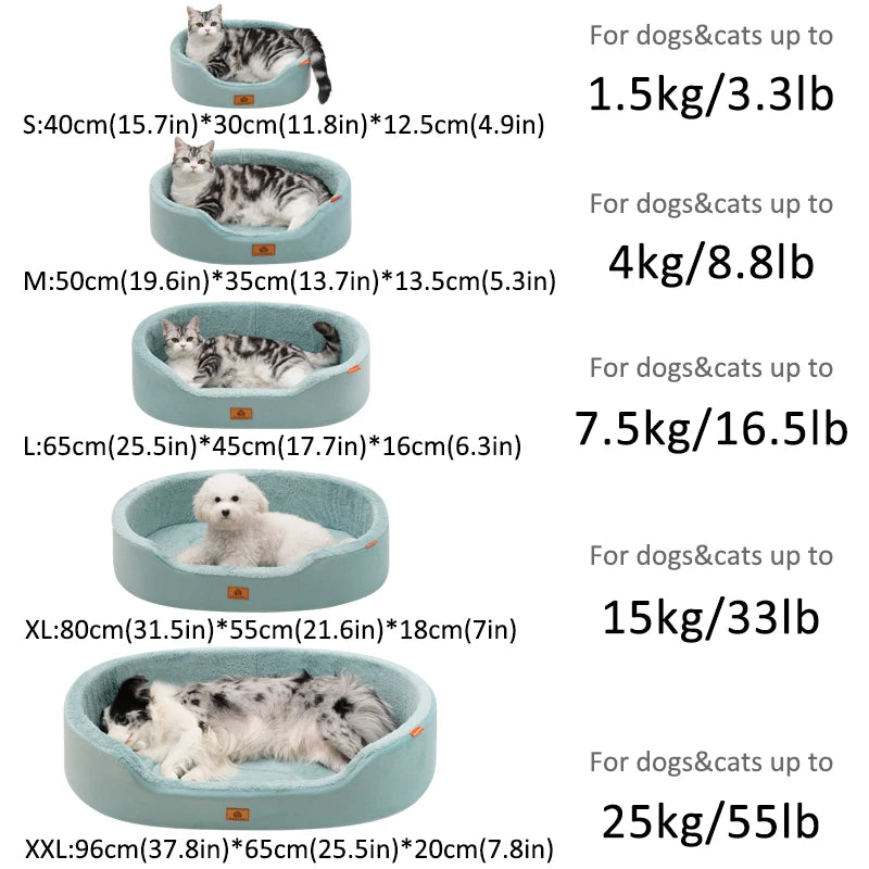 Premium Memory Foam Dog Bed – Cozy Winter Sofa Bed for Large Dogs with Raised Edges