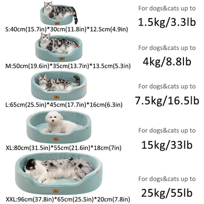 Premium Memory Foam Dog Bed – Cozy Winter Sofa Bed for Large Dogs with Raised Edges