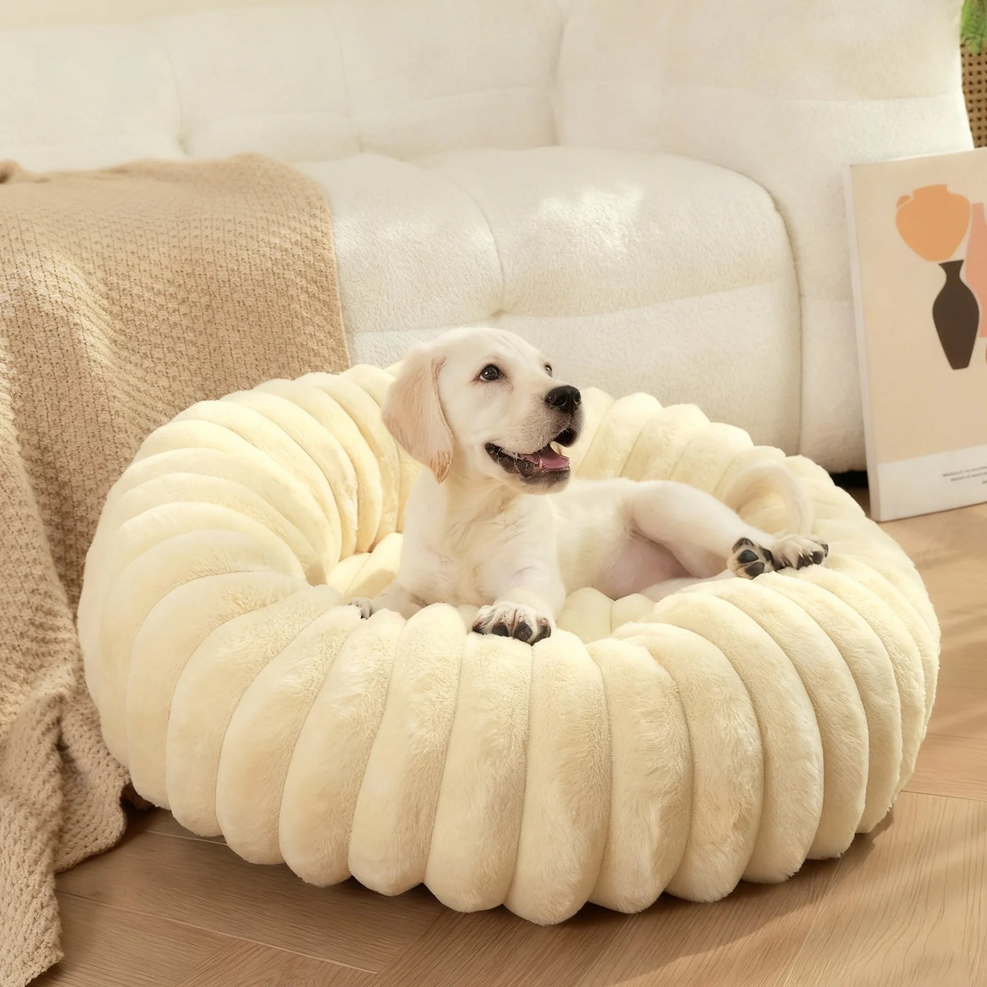 Calming Donut Dog Bed- Ultra Soft Anti-Anxiety Bed