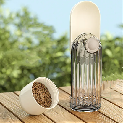 2-in-1 Portable Pet Water Bottle Green Dog Walking Drinking Cup with Feeding Bowl | Pet Travel Essentials
