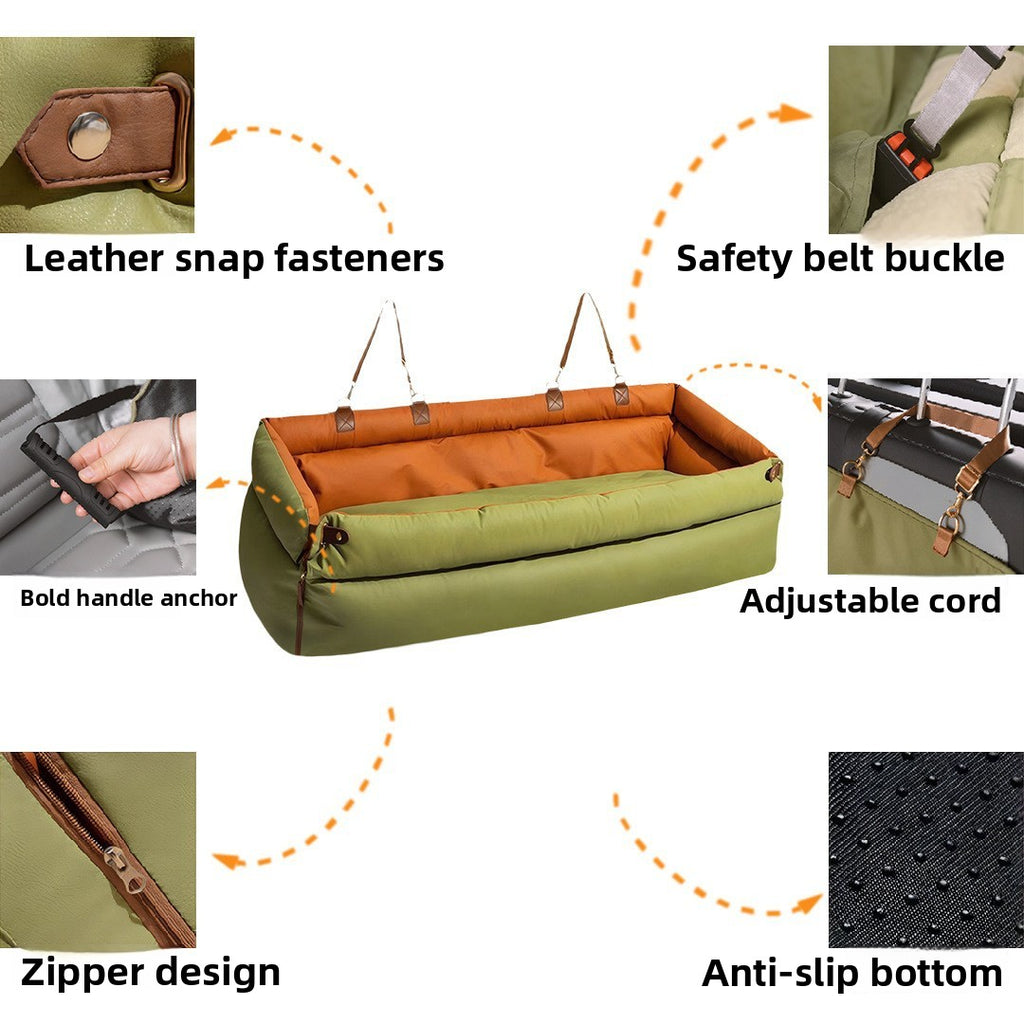 Removable Washable Pet Car Bed for Cats and Dogs