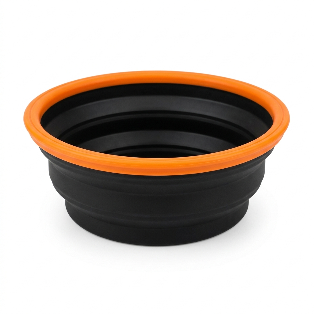 PawTerminal collapsible black silicone dog travel water bowl